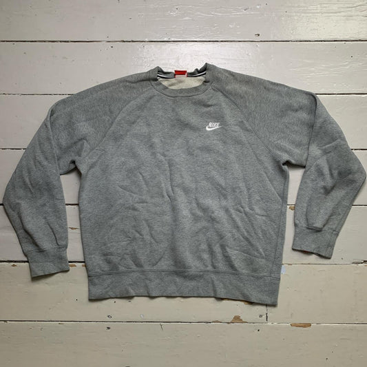 Nike Swoosh Grey and White Jumper