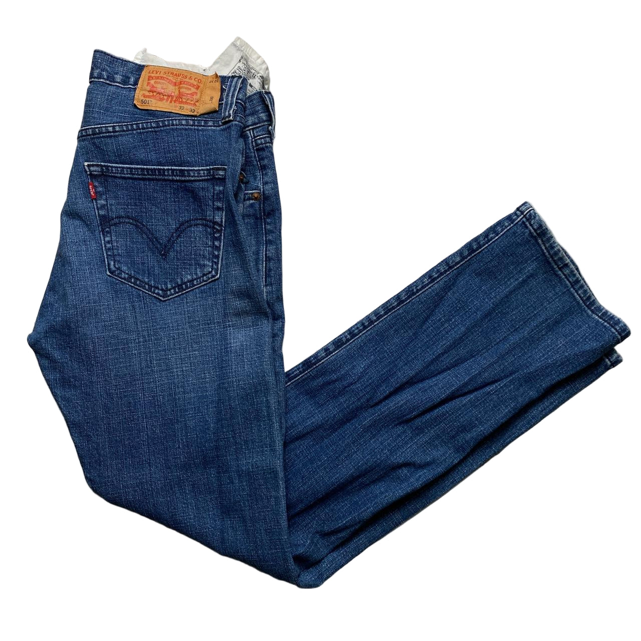 Levis 501 Navy Blue Jeans (32W)