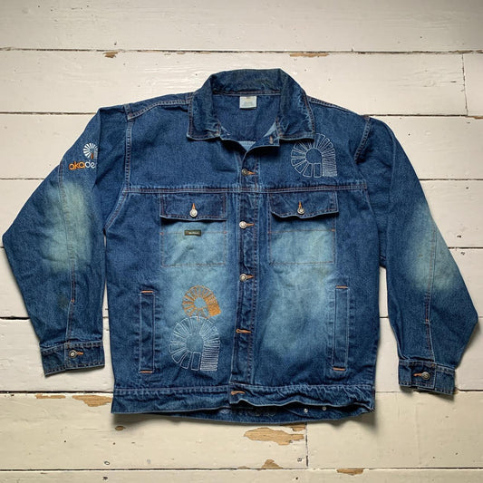 Akademiks Vintage Navy Stonewash Denim Jacket