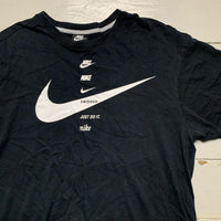 Nike Big swoosh Oversized cropped T Shirt Womens Black and White