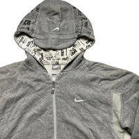 Nike Air Max Vintage Grey Black and White Embroidery Hoodie (XS)