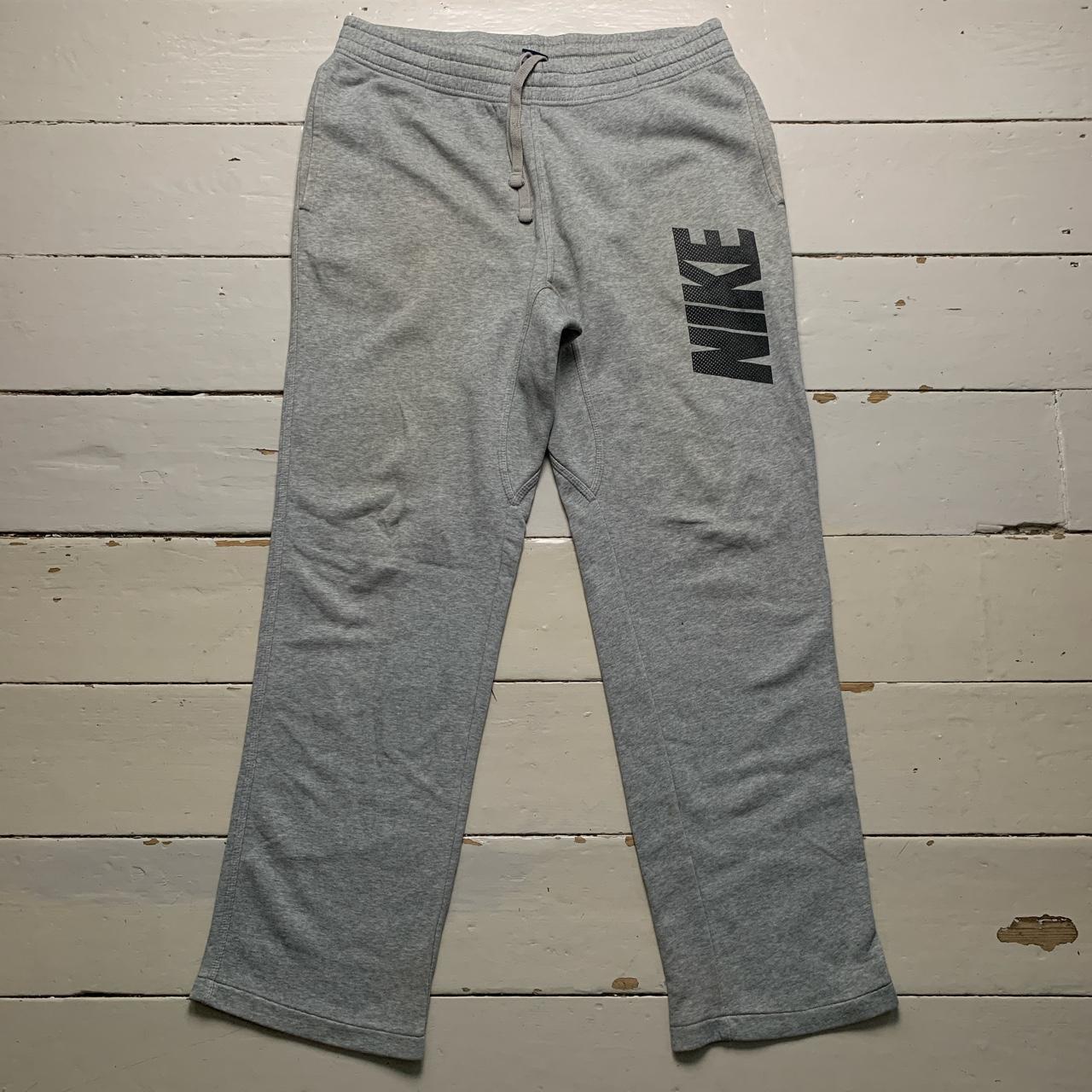 Nike Club Grey and Black Spellout Joggers