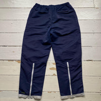 Nike Vintage Baggy Navy and Green Shell Track Pant Bottoms