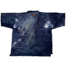 Bad Mad Hardwear Vintage 90’s Tie Dye Graffiti Skeleton T Shirt Navy (2XL)