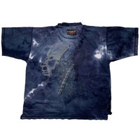 Bad Mad Hardwear Vintage 90’s Tie Dye Graffiti Skeleton T Shirt Navy (2XL)