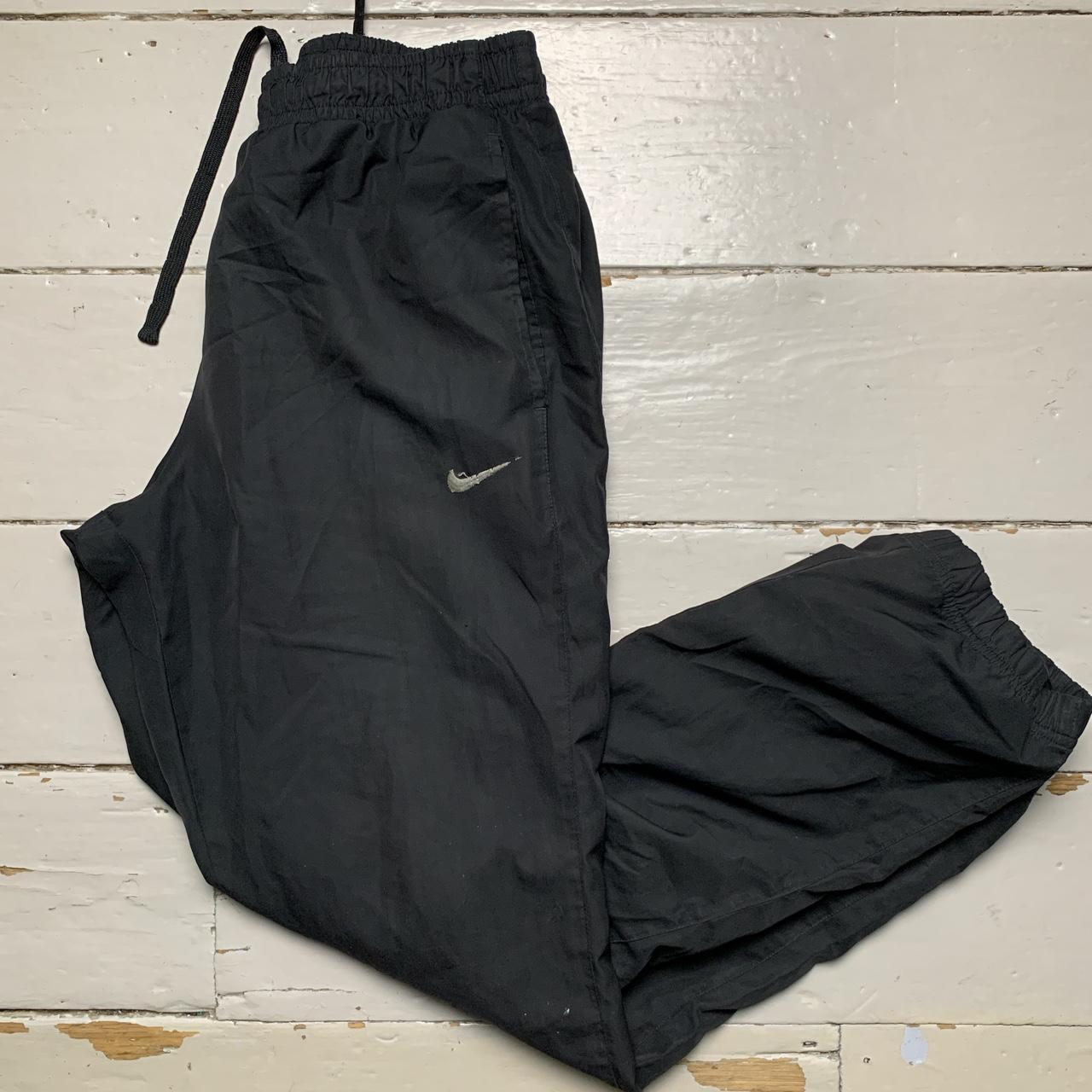 Nike Swoosh Baggy Black and White Shell Bottoms