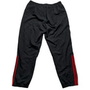 Adidas Black and Red Stripe Baggy Shell Trackpant Bottoms (XL)