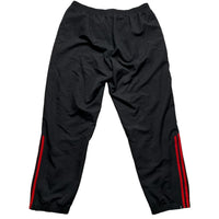 Adidas Black and Red Stripe Baggy Shell Trackpant Bottoms (XL)