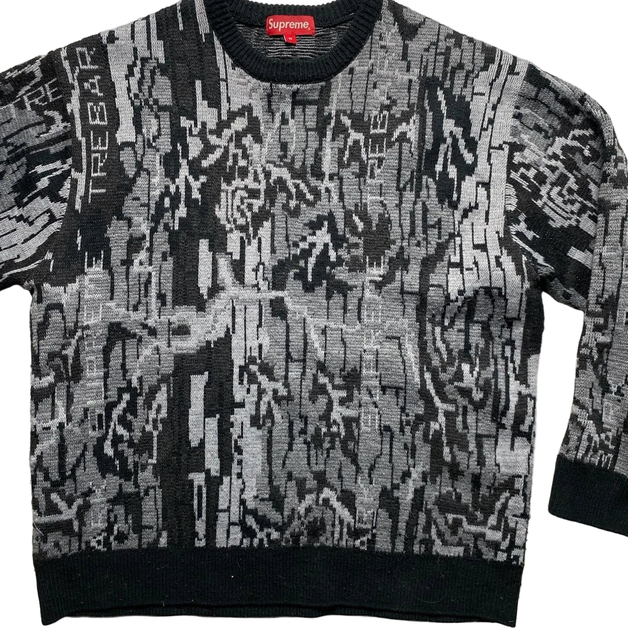 Supreme Trebark Grey Black and White Jumper (M)