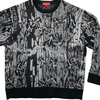 Supreme Trebark Grey Black and White Jumper (M)