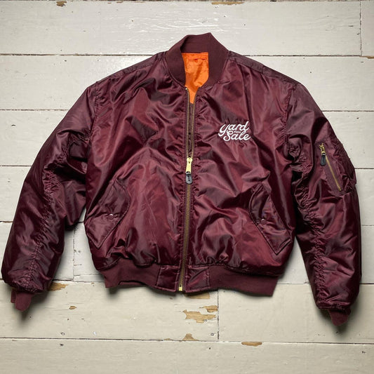 Yard Sale Pizza Bomber Jacket Burgundy