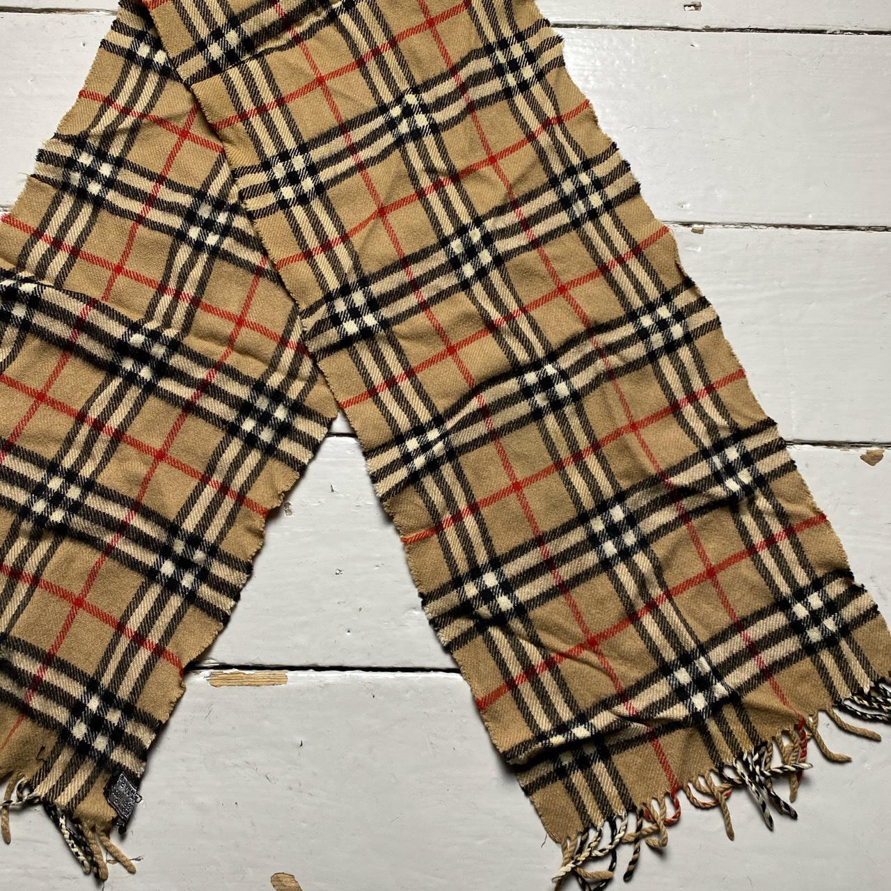 Burberry Burberrys Nova Check Vintage Cashmere Wool Scarf