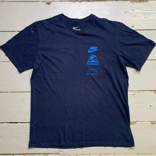 Nike Worldwide Navy and Blue T Shirt