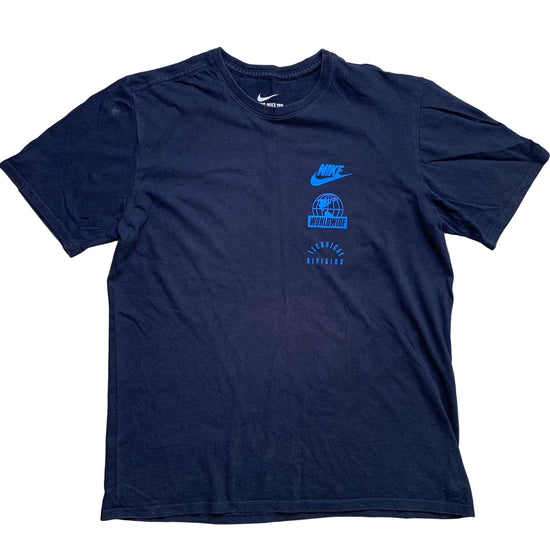 Nike Worldwide Navy and Blue T Shirt (M)