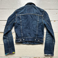 Evisu Womens Vintage Denim Daicock Swoosh Floral Jacket