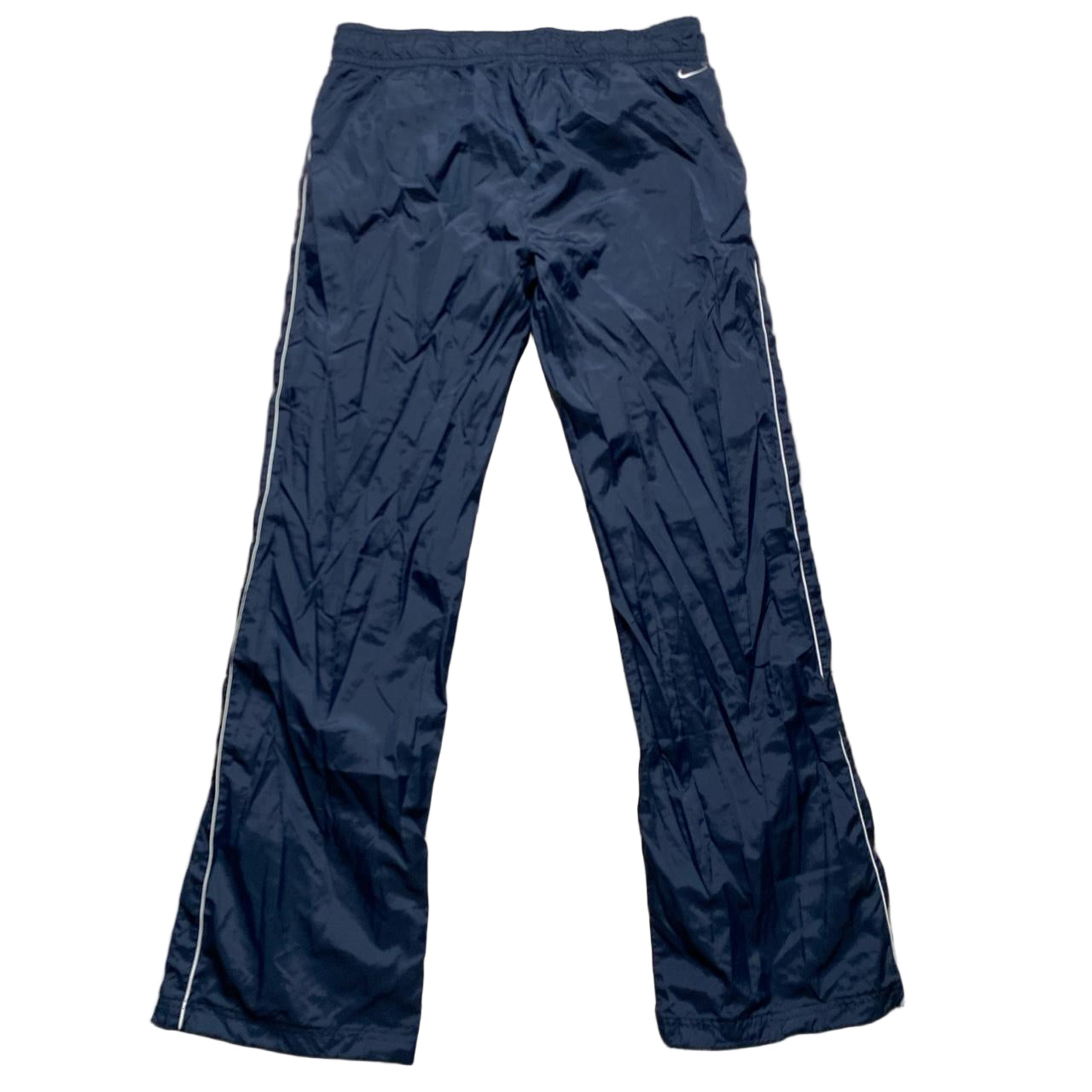 Nike Athletic Department Vintage Navy and White Shell Trackpant Bottoms (M)