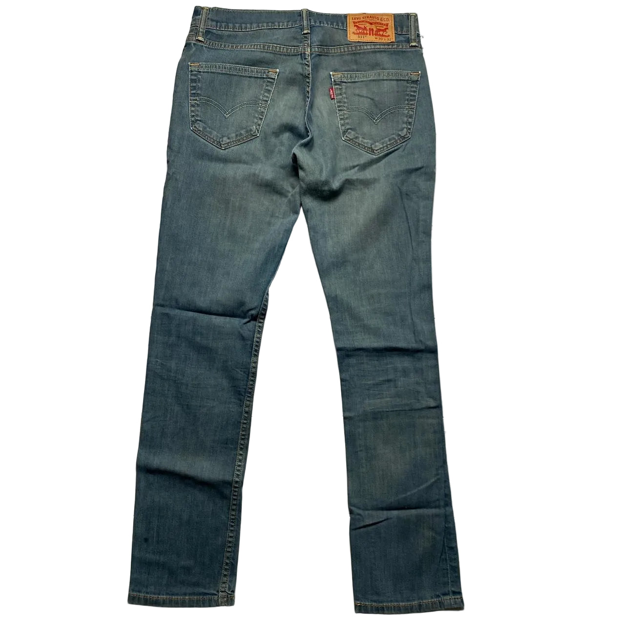 Levis 511 Stonewash Blue Grey Slim Jeans (30W)