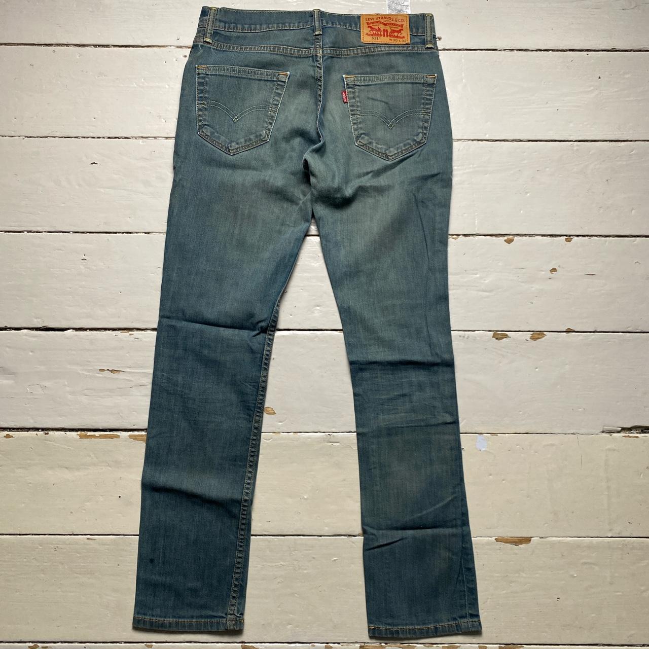 Levis 511 Stonewash Blue Grey Slim Jeans