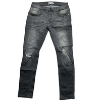 Money Clothing Jeans Grey Distressed (32W)