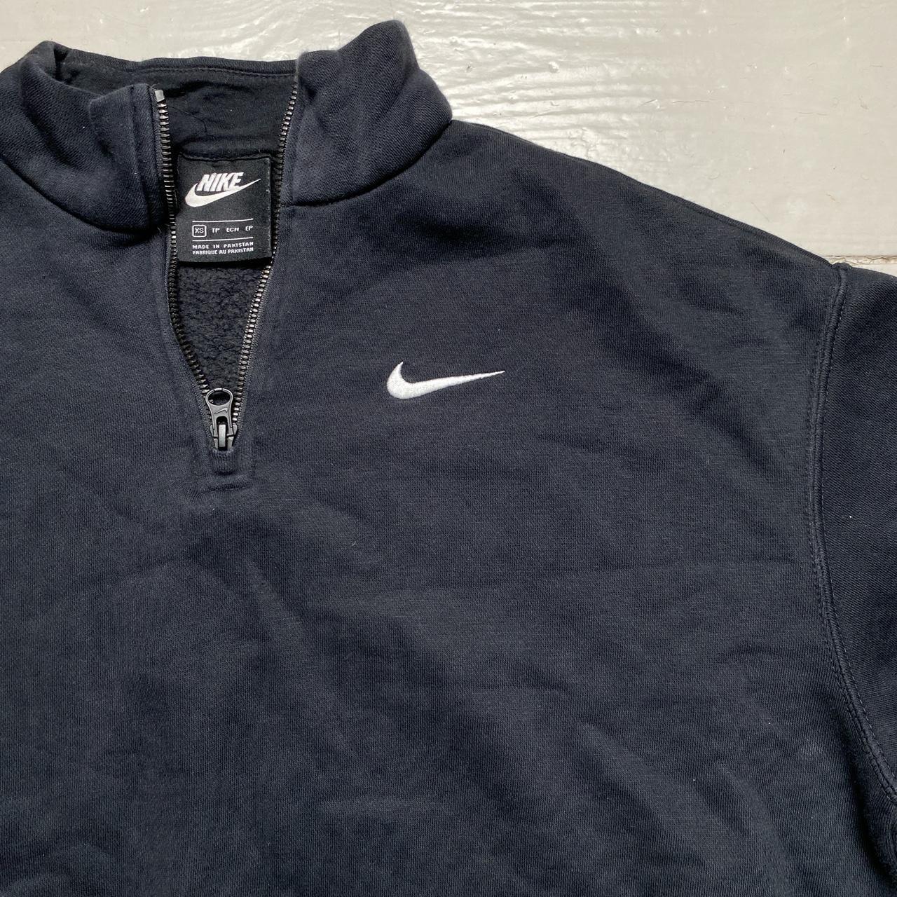 Nike Swoosh Quarter Zip Jumper Black and White