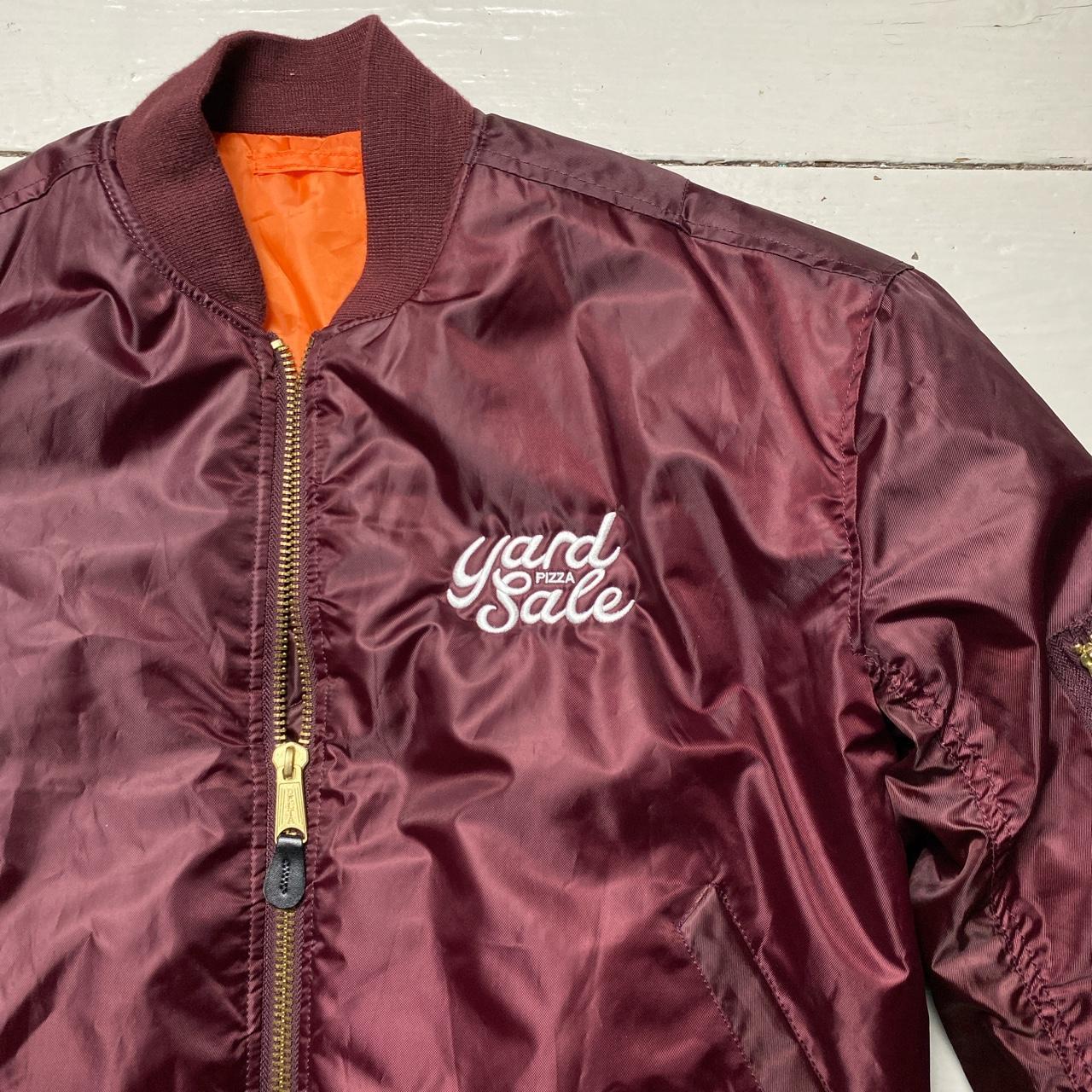 Yard Sale Pizza Bomber Jacket Burgundy