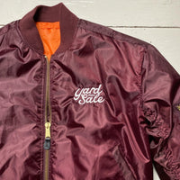 Yard Sale Pizza Bomber Jacket Burgundy