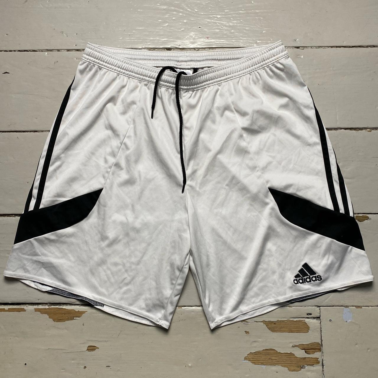 Adidas White and Black Football Shorts