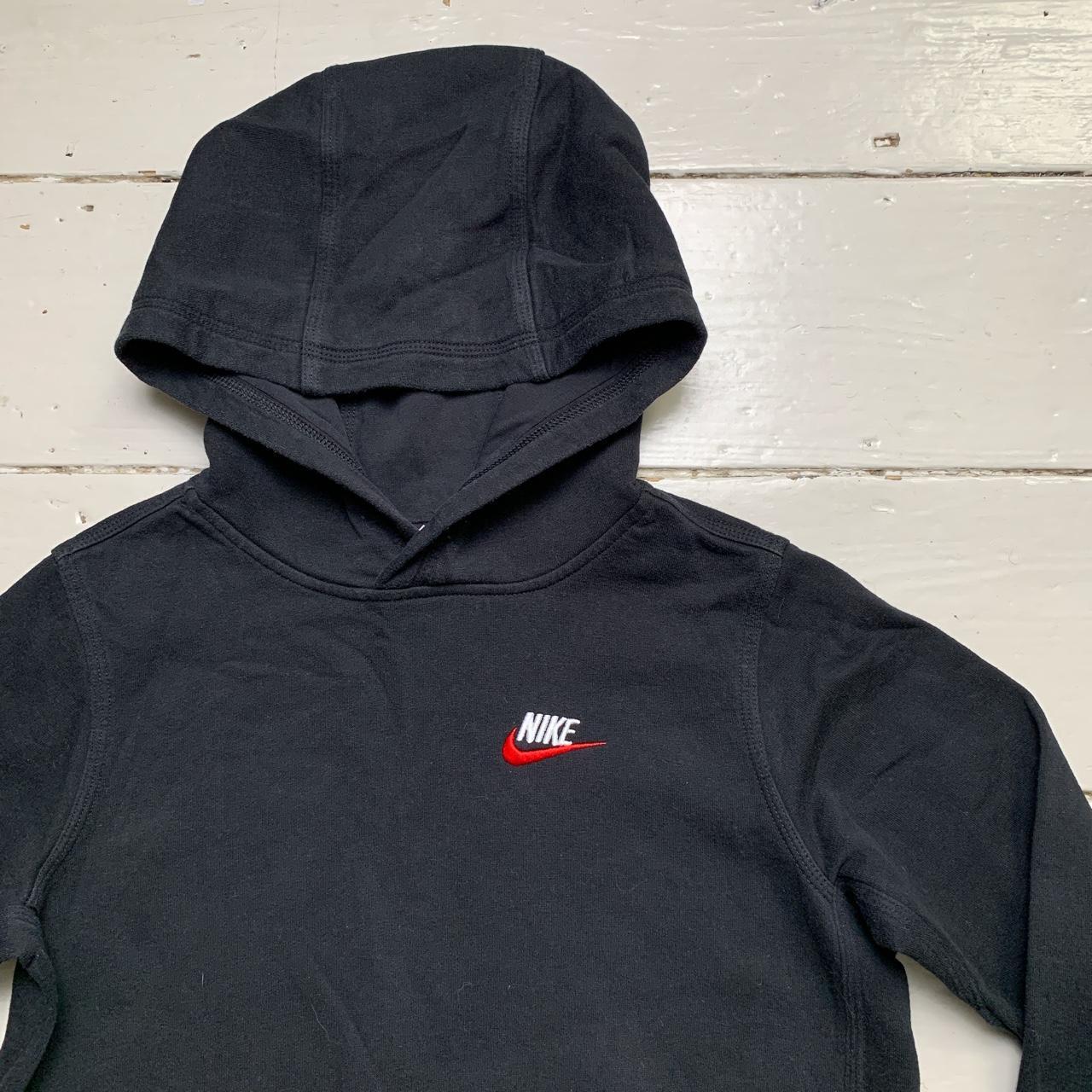 Nike Swoosh Black White and Red Hoodie