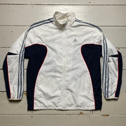 Adidas Vintage Shell Track Jacket White and Navy