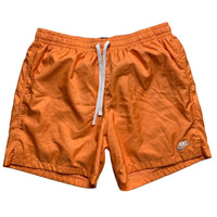 Nike Shell Swim Shorts Orange and White Swoosh (XL)