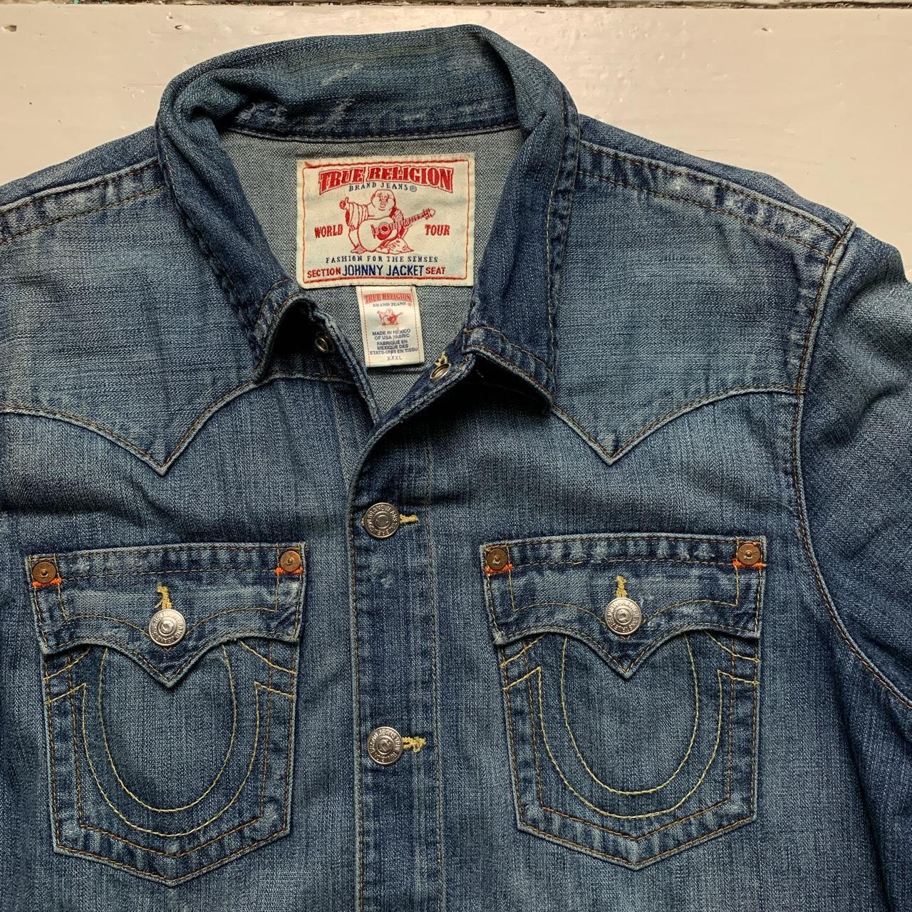 True Religion Johnny Jacket Denim Distressed Jacket