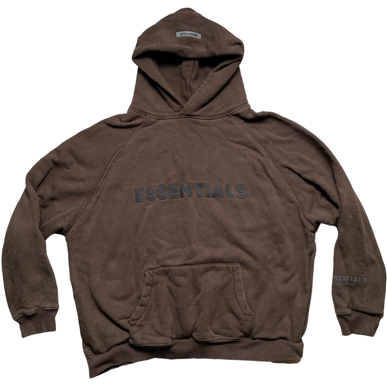 Essentials Fear of God Brown and Black Baggy Hoodie (M)
