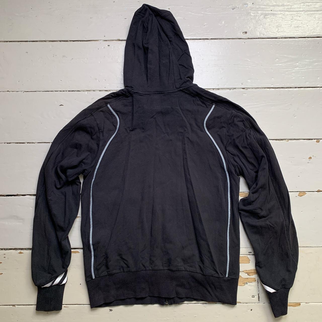 Adidas Vintage Black and White 3 Stripe Hoodie