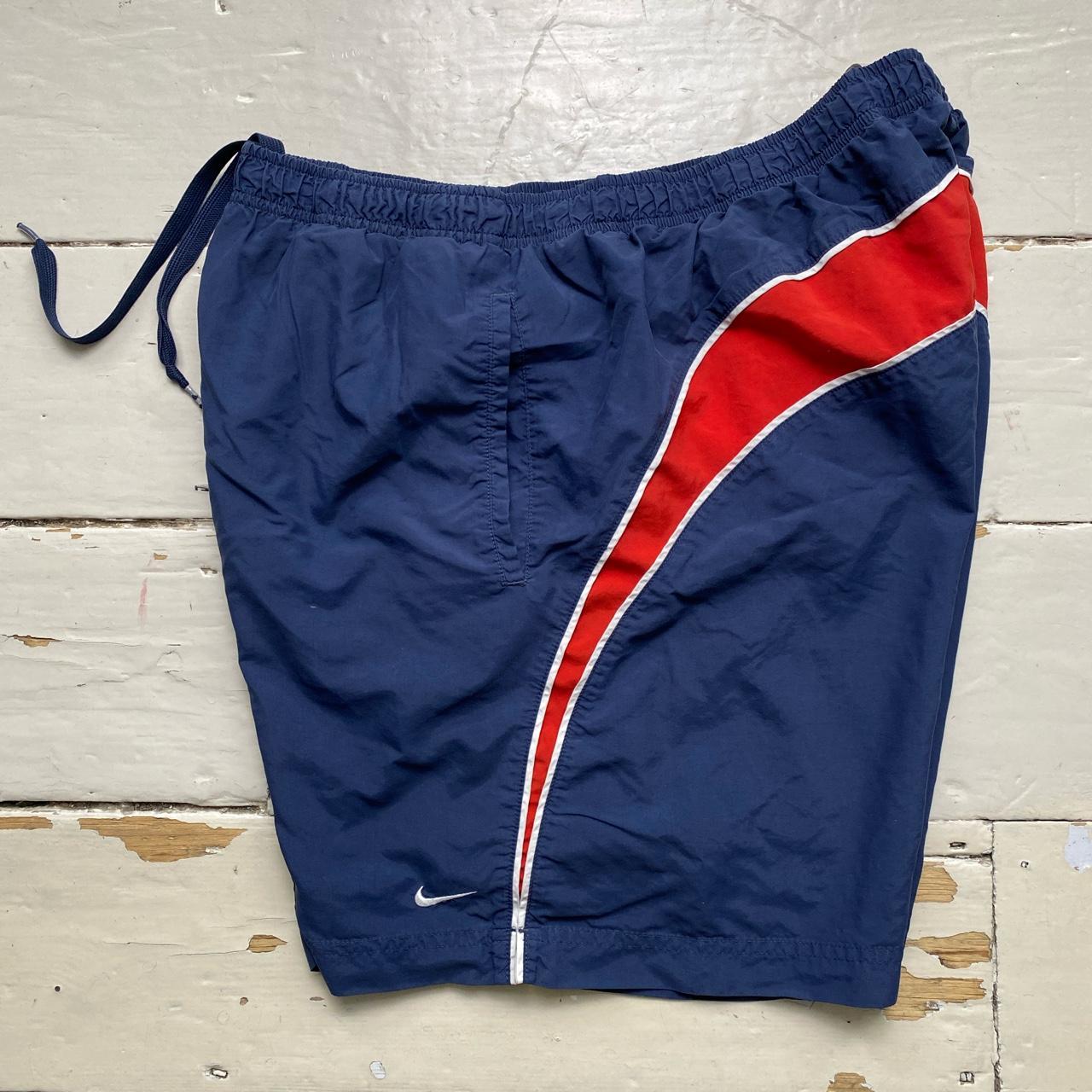 Nike Shell Track Pant Shorts Navy and Red White Swoosh