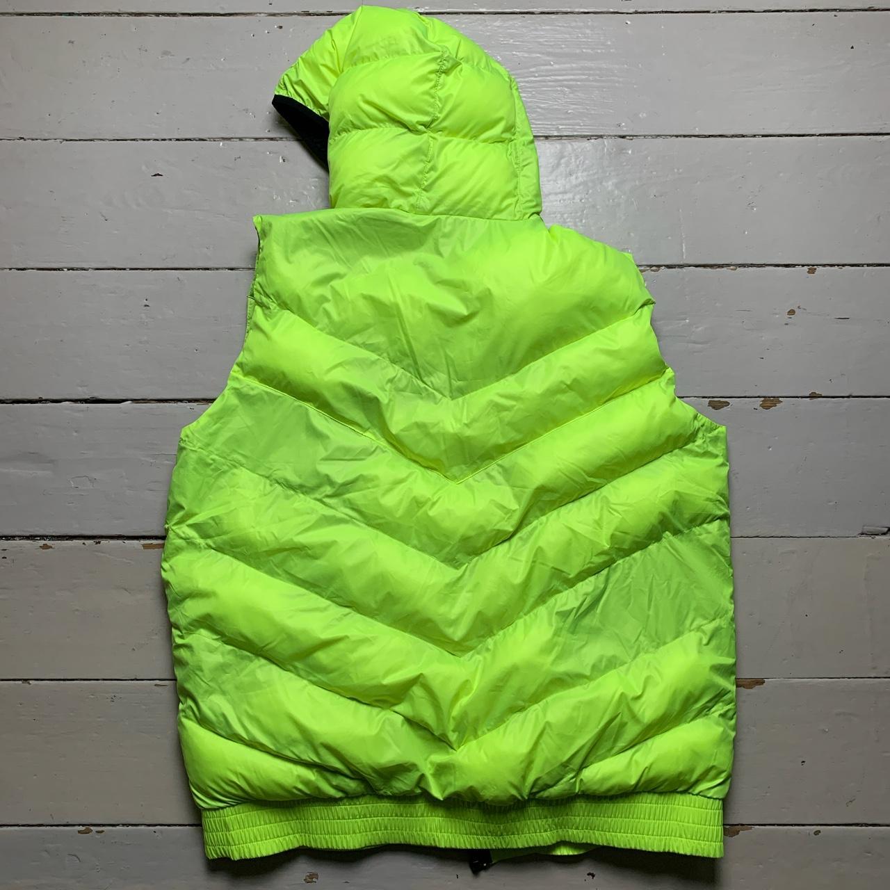 Nike Neon and Black Swoosh Bubble Puffer Hooded Gilet
