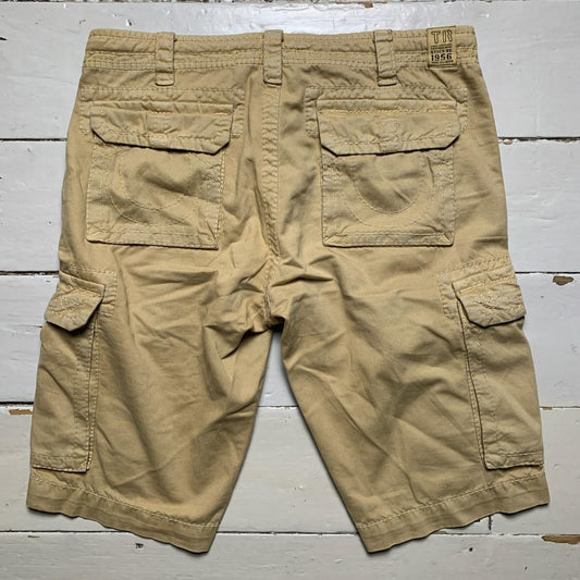 True Religion Khaki Sand Cargo Shorts