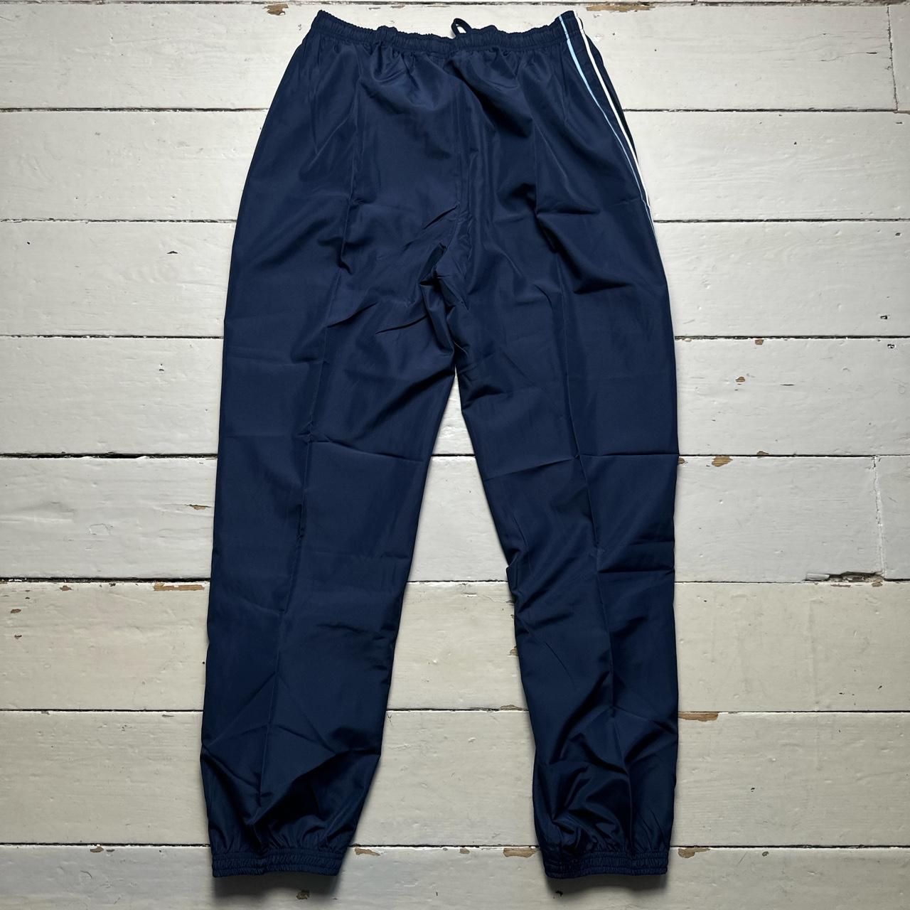 Reebok Navy and Baby Blue Vintage Full Nylon Shell Track Pant Tracksuit Jacket and Bottoms
