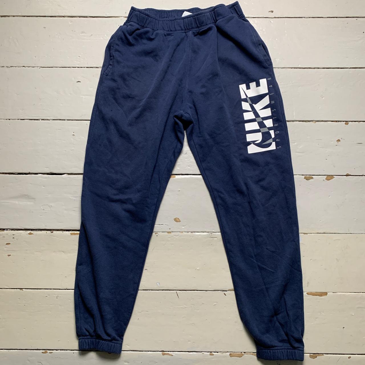 Nike Club Swoosh Navy and White Joggers