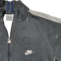 Nike Vintage Grey and White Swoosh Zip Jumper (M)