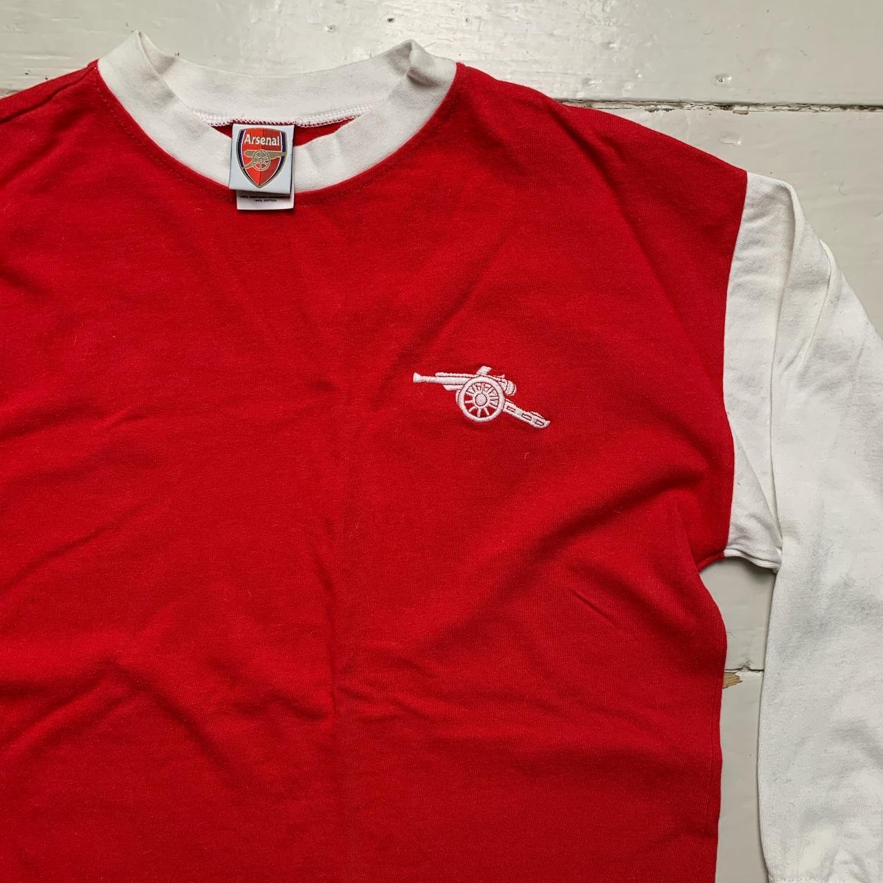 Arsenal Gunners Red and White Vintage Stye Football Merch Long Sleeve