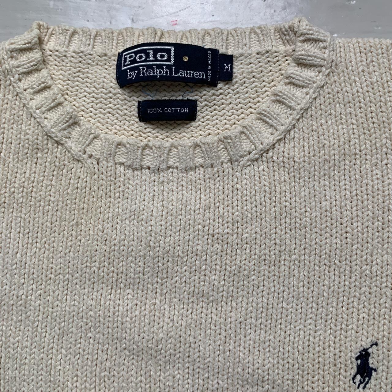 Ralph Lauren Polo Cream and Navy Pony Knitted Jumper