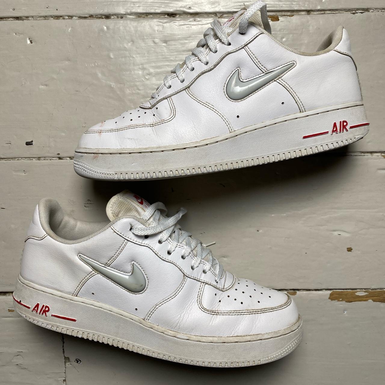 Nike Air Force 1 White Jewel and Red