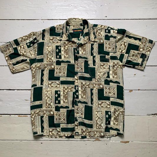 Vintage Ivy Crew Silk Green and Gold Shirt
