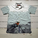 Phat Farm Vintage Silk Bull Hummer Print Shirt