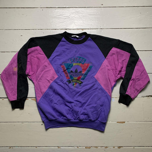 Adidas Vintage Purple Pink and Black 90’s Jumper