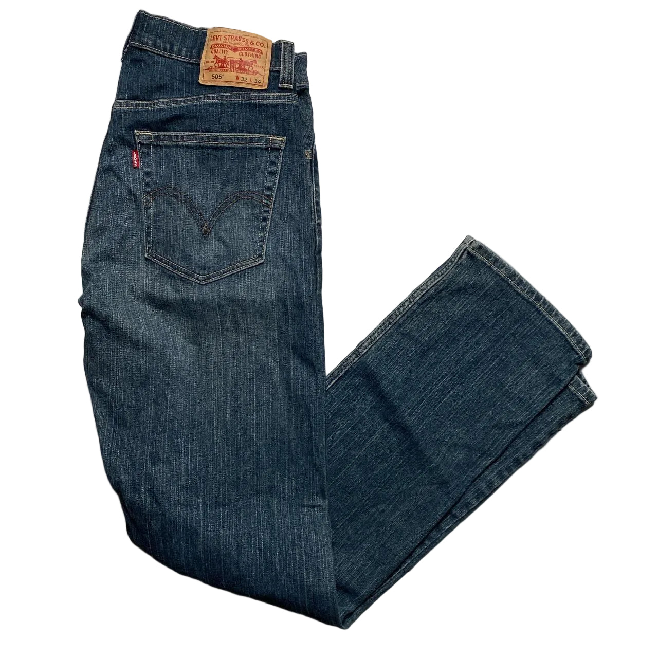 Levis 505 Navy Blue Jeans (32W)