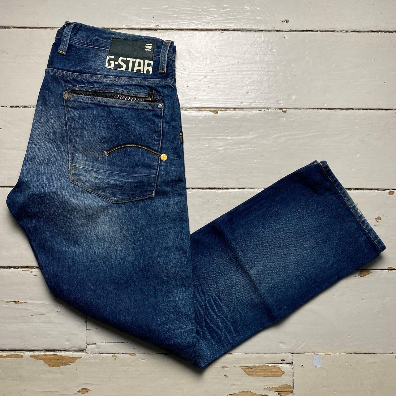 G Star Navy Stonewashed Jeans