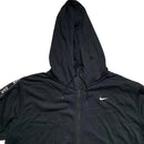 Nike Black and White Swoosh Tape Repeat Logo Hoodie (XL)