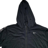 Nike Black and White Swoosh Tape Repeat Logo Hoodie (XL)