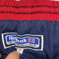 Reebok Vintage Navy and Red Shell Baggy Track Pant Bottoms (S)